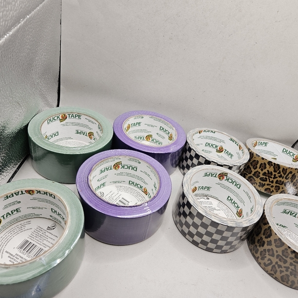 Duck Tape Colored Duct Tape Purple Green Checkerboard Leopard 1.88" by 10 And 20 - Picture 2 of 7